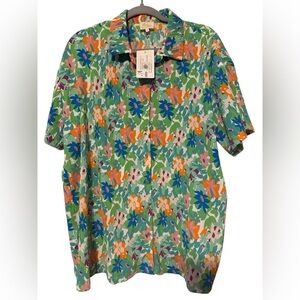 Colorful Floral Button-Up Shirt